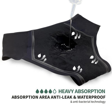 Ocean Menstrual Panty Heavy showing anti-leak and waterproof technology for heavy flow, postpartum, or urinary incontinence.