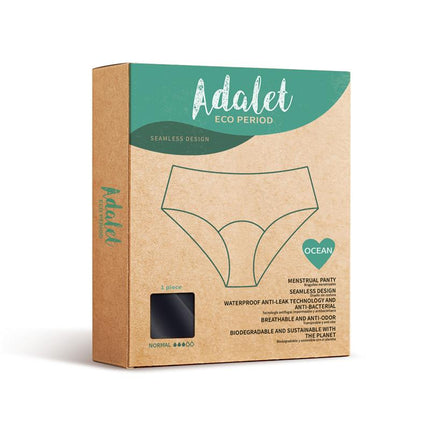 Adalet Eco Period Ocean Menstrual Panty Normal packaging showing seamless design features.