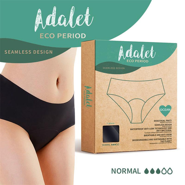 Ocean Menstrual Panty Normal by Adalet Eco Period, seamless design for comfort and protection during menstruation, postpartum, and incontinence.
