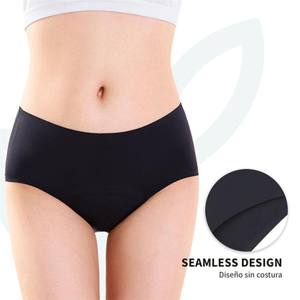 Ocean Menstrual Panty Normal seamless black design for comfort and protection by Adalet Eco Period.