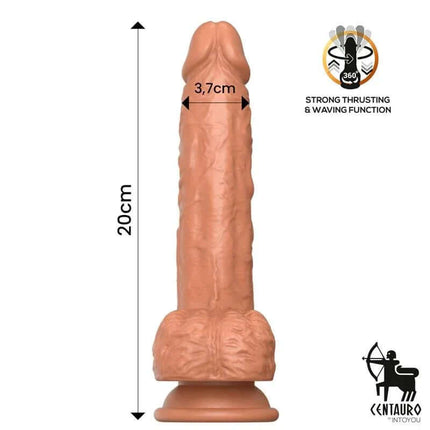 Octavius Dildo with Thrusting, 360º Waving and Vibrating 7.8 - 20 cm, realistic design with strong functions, 20 cm height, 3.7 cm width