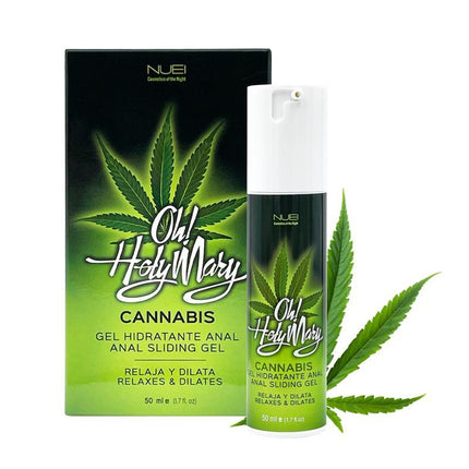 Oh! Holy Mary Anal Sliding Gel 50 ml cannabis-infused lubricant with packaging and bottle