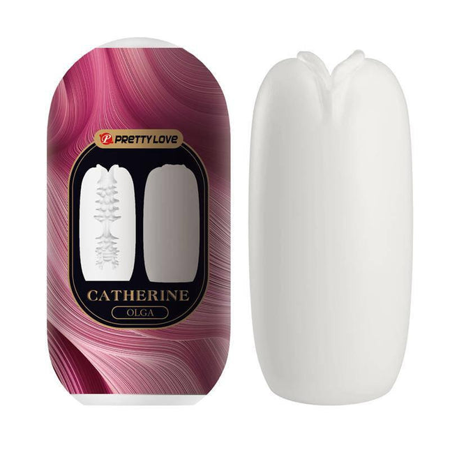 Olga Masturbator Egg Double Texture with discreet egg-shaped sleeve for intense stimulation and private storage.