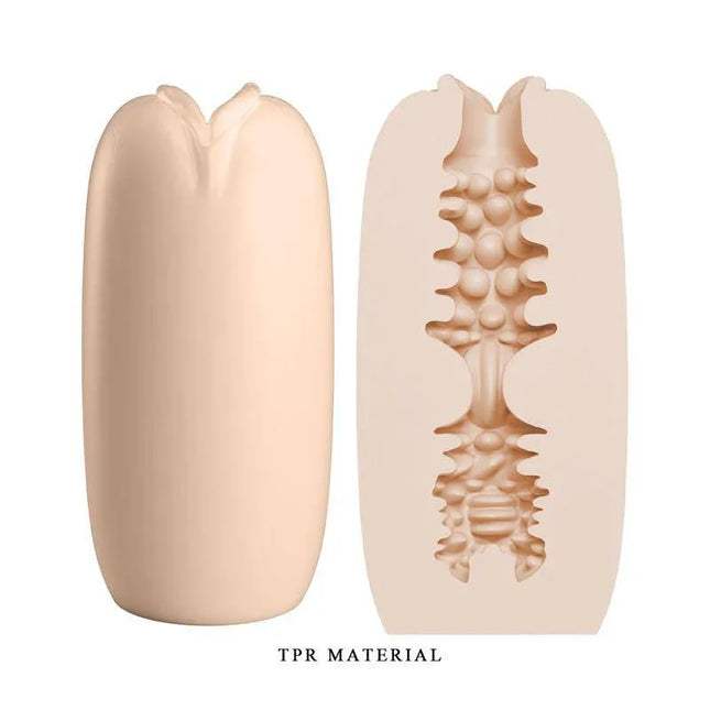 Olga Masturbator Egg Double Texture showing the discreet casing and textured interior for enhanced pleasure.