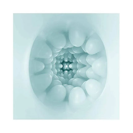 Interior view of Olga Masturbator Egg Double Texture showing intricate dual texture design for enhanced stimulation.