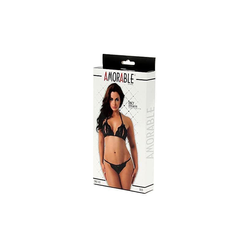 Open Bikini and Thong Black One Size - secretsextoys.store
