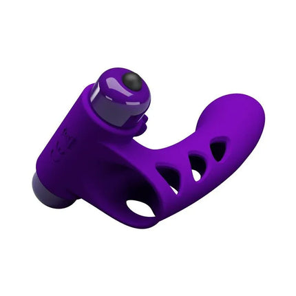 Orlando Finger Sleeve with Vibration in purple, showcasing its ergonomic design and multiple vibration functions for personalized pleasure.