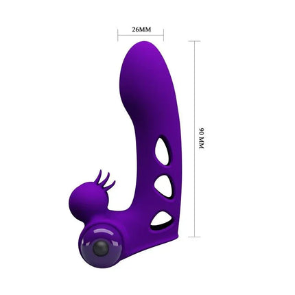 Orlando Finger Sleeve with Vibration in purple, featuring ergonomic design and 10 vibration functions for precise stimulation.
