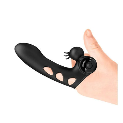 Orlando Honey Vibrating Finger Toy in soft black silicone for discreet pleasure