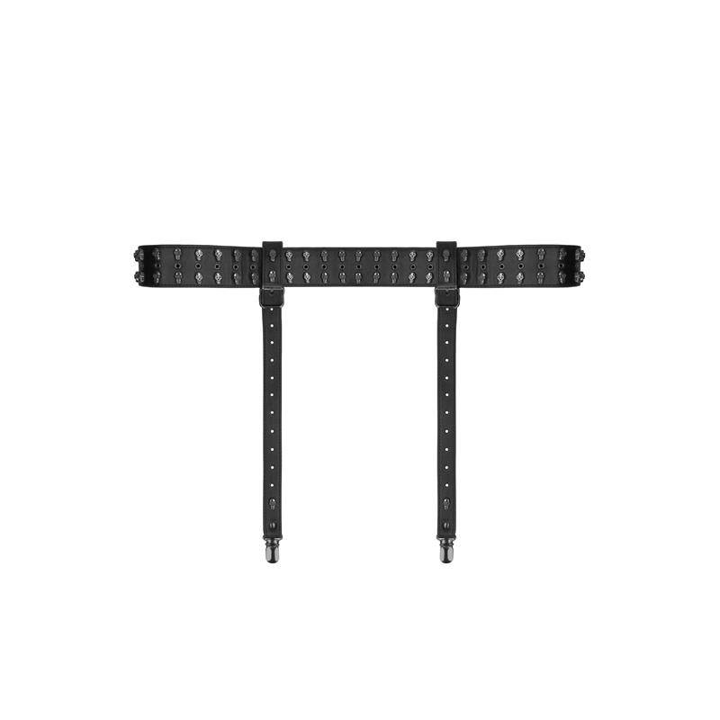 Ouch! Skulls and Bones Garter Belt with Skulls - secretsextoys.store