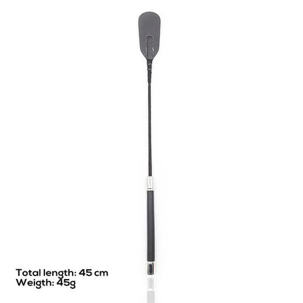 Oval Crop 45 cm from Latetobed BDSM Line with silver accents, designed for precise control and dark pleasures.