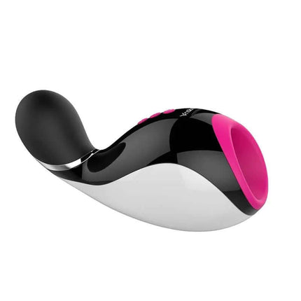 Masturbador Oxxy Black & Fuchsia with ergonomic design and 7 vibration functions for tailored pleasure.