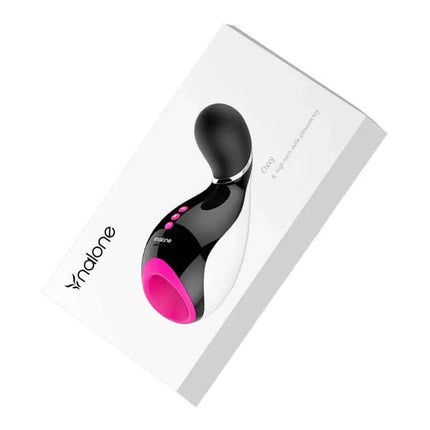 Masturbador Oxxy Black & Fuchsia - High-tech device with 7 vibration functions for personalized pleasure, compact and ergonomic design.