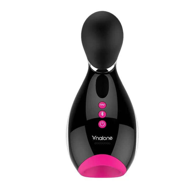 Masturbador Oxxy Black & Fuchsia high-tech device with ergonomic design and 7 vibration functions for customized pleasure.