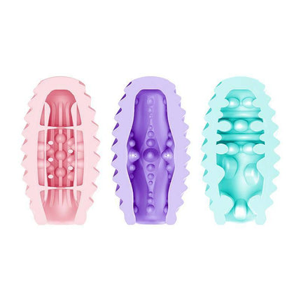 Colorful textures of Pack 15 Pieces Double Sided Masturbator Egg showing versatility in design and stimulation.