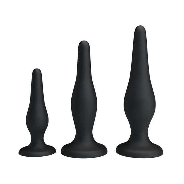 Pack 3 Butt Plug Mini Anal Kit in silicone featuring three different sizes for progressive anal exploration