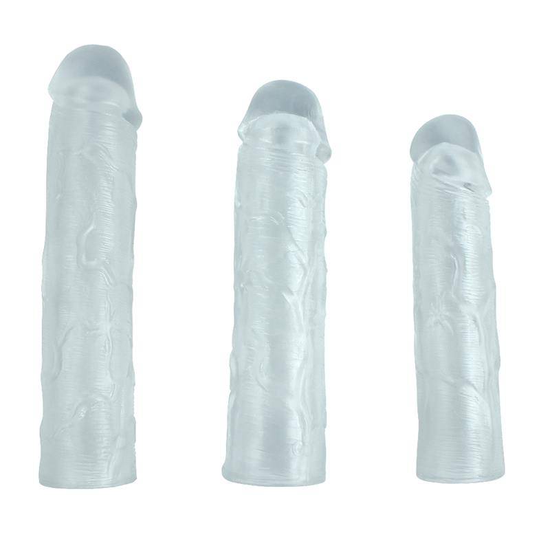 Pack 3 Penis Sleeve Alex Clear - secretsextoys.store