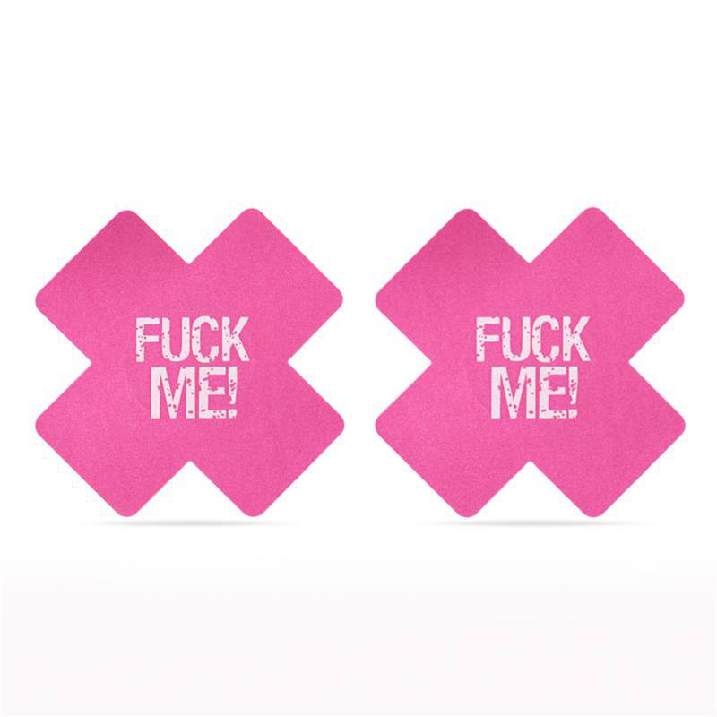 Pack Nipple Covers Cross Black and Pink FUCK ME - secretsextoys.store