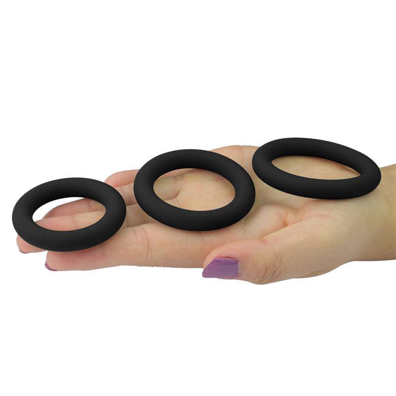 Pack of 3 Penis Ring Power Plus Black - secretsextoys.store