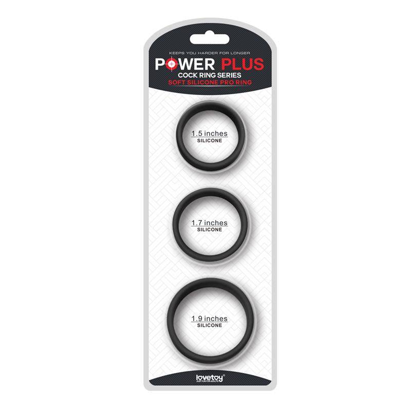 Pack of 3 Penis Ring Power Ring Black - secretsextoys.store