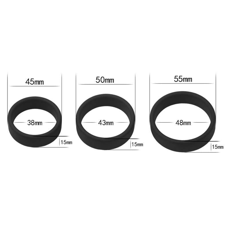 Pack of 3 Penis Ring Power Ring Black - secretsextoys.store