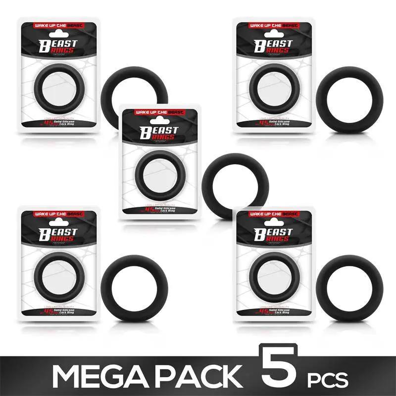 Pack of 5 Solid Silicone Cock Ring 4.5 cm - secretsextoys.store