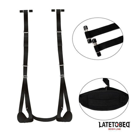 Pad Door Jam Sling for intimate adjustable BDSM play with over-door design and secure support, featuring quick tool-free setup.