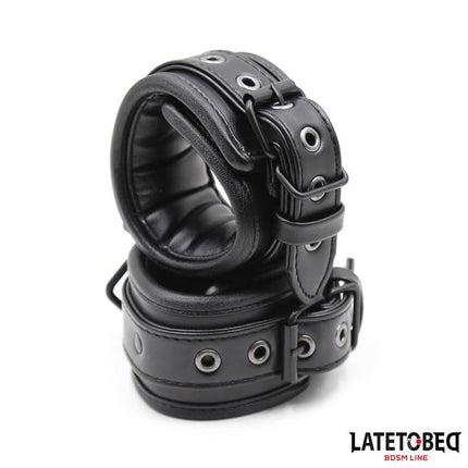 Black Padded Handcuffs Adjustable with padded interior for comfort and stylish design.