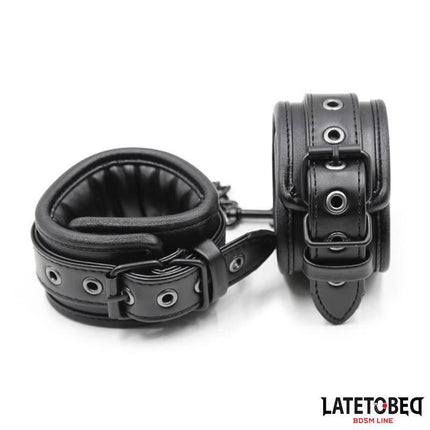 Padded Handcuffs Adjustable in black, designed for comfortable and secure use, featuring padded interior and adjustable length.