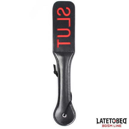 Paddle Double Layer Slut 32 cm from Latetobed BDSM Line with black and red design
