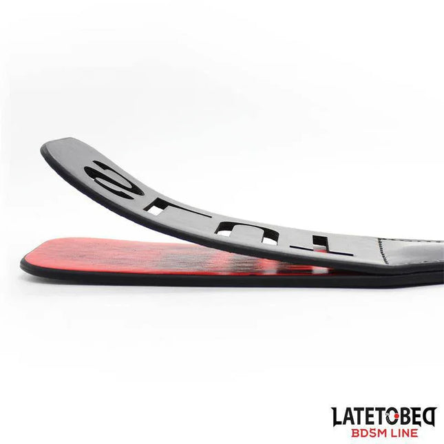 Paddle Double Layer Slut 32 cm by Latetobed BDSM Line, featuring double blade with red center and black exterior for intense impact.