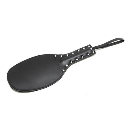 Paddle Leather 35 cm in black with sturdy studs for BDSM play.