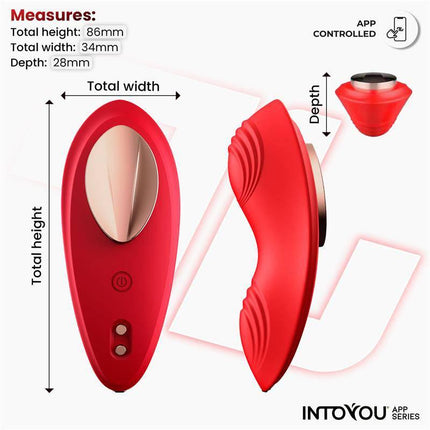 Panty Vibrator with App Silicone Red featuring sleek design and app-controlled functions by Intoyou® App Series.