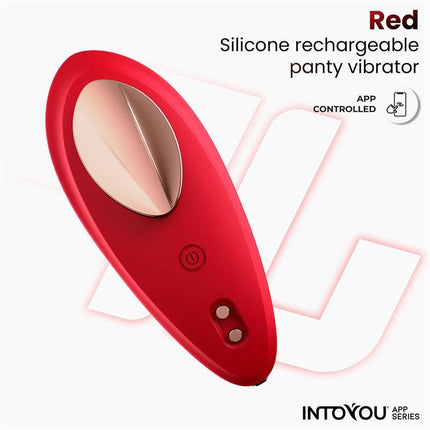 Panty Vibrator with App Silicone Red - Intoyou® App Series rechargeable silicone vibrator with app control
