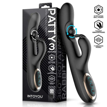 Patty Vibrator with Rotating Ball featuring triple motors and ergonomic design for enhanced pleasure and G-spot stimulation.