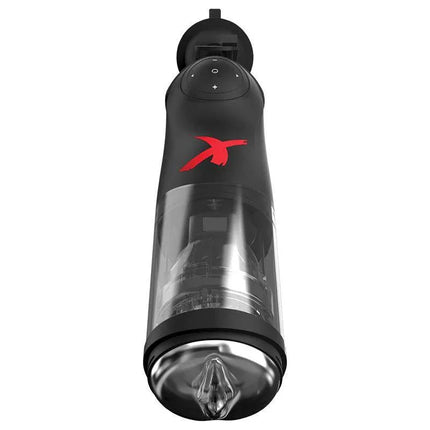 PDX Elite Deluxe Mega-Bator hands-free USB-rechargeable stroker with 10 customizable patterns for ultimate pleasure.