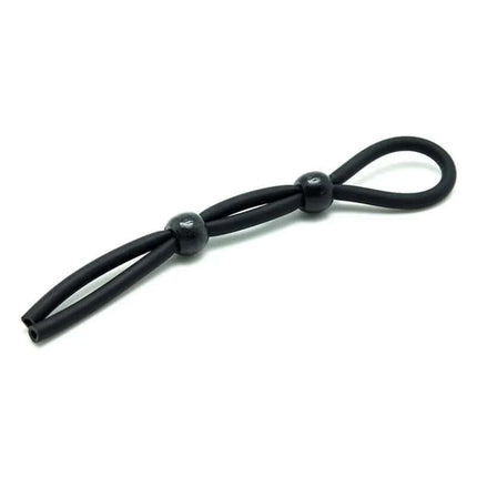 Penis and Ball Strap Black silicone adjustable cord for enhanced sensation by Rimba.