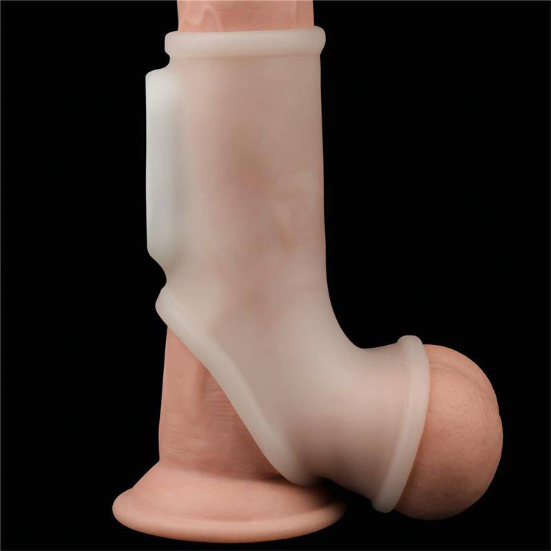 Penis and Testicles Sleeve with Vibration Silk Knights - secretsextoys.store