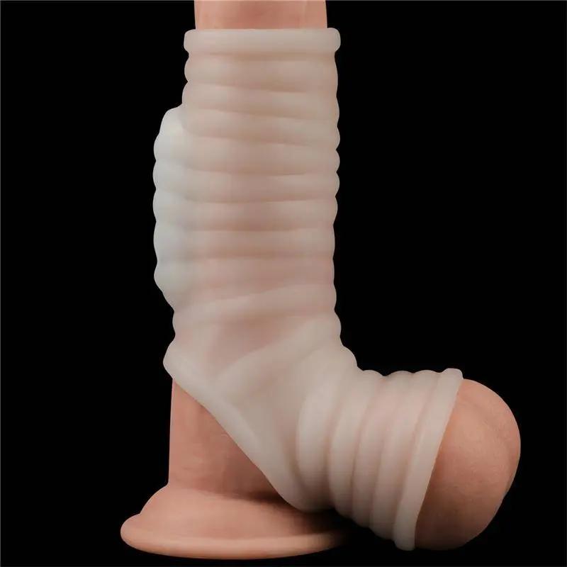 Penis and testicles sleeve with vibration Wave Knights - secretsextoys.store