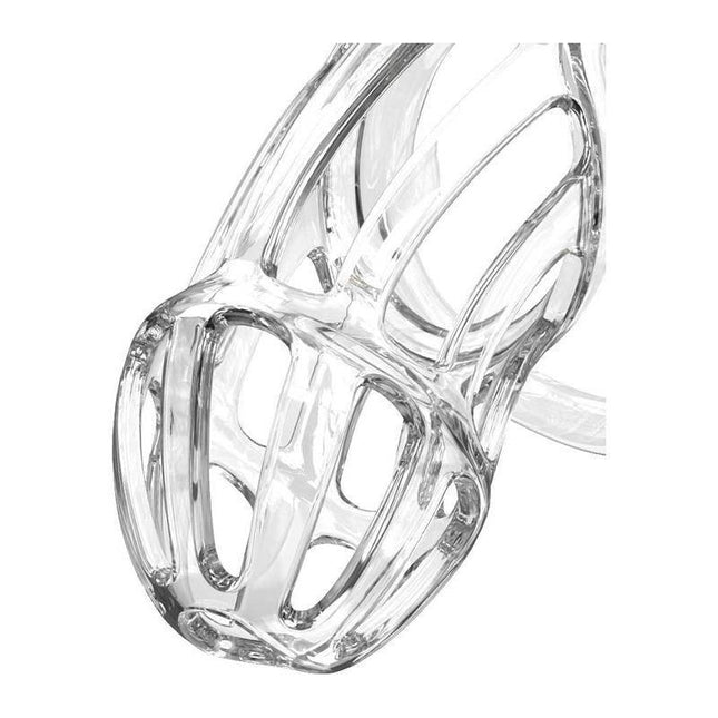 Penis Cage PC08 Transparent from Rimba P-Cage collection, made of durable high-quality ABS material for comfort and restriction.