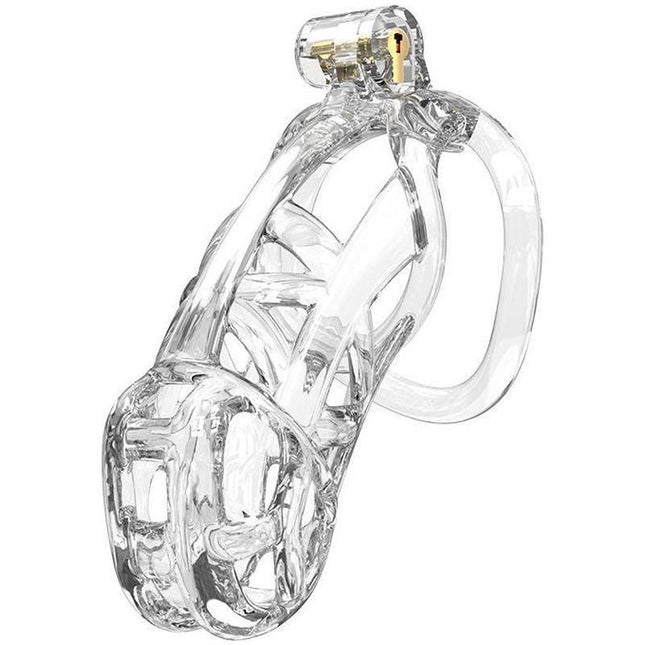 Penis Cage PC11 Transparent made of high-quality ABS material with front opening and five adjustable rings for comfort and durability.