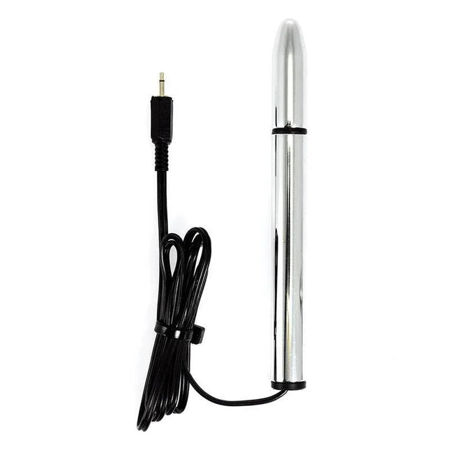 Electro-stimulation Penis Dilator with 2.5mm connector and aluminum body, suitable for Rimba Power Box, not for sensitive skin.