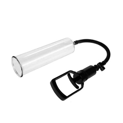 Penis Pump Alexander 20 cm with transparent tube and hand pump for enhanced erections and real-time viewing.