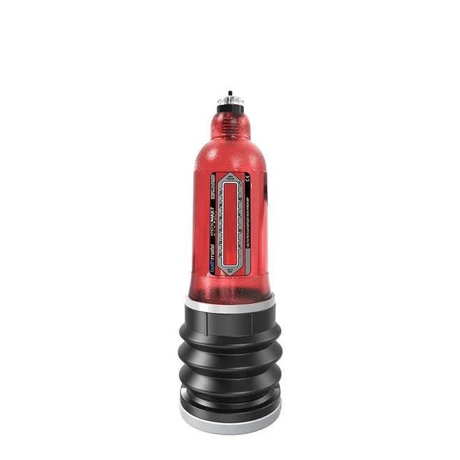 Penis Pump Hydromax7 Wide Boy Red for enhanced length and girth improvements, shown in striking red color.
