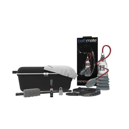 Penis Pump Hydroxtreme3 by Bathmate with accessories for safe and effective hydraulic pumping technology.