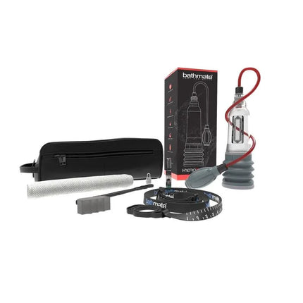 Complete set of Penis Pump Hydroxtreme5 by Bathmate with accessories and packaging.