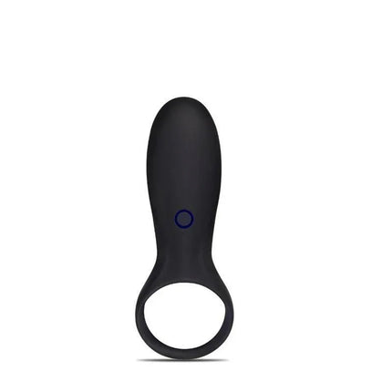 Penis Ring iJoy Stamina Ring USB Black with clitoral stimulator, premium silicone, and ABS material for enhanced pleasure.