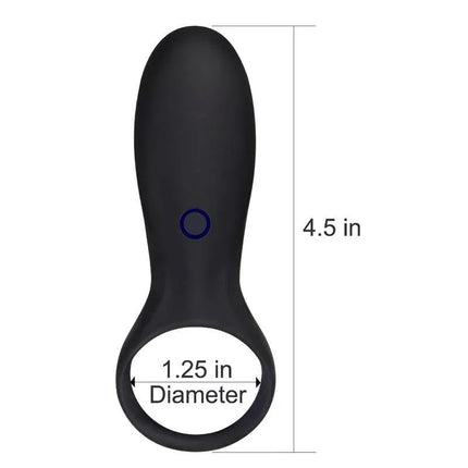Penis Ring iJoy Stamina Ring USB Black with dimensions 4.5 inches length, 1.25 inches diameter