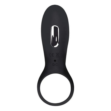 Penis Ring iJoy Stamina Ring USB Black with clitoral stimulator and premium silicone design.