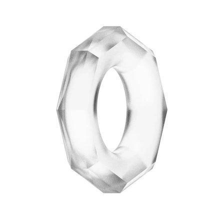 Penis Ring Power Plus Clear, soft flexible erectile ring for enhanced stimulation, clear design, elastic TPE material, one-size-fits-most